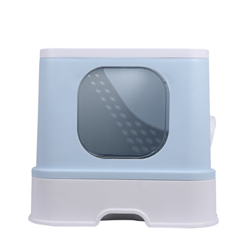 PaWz Cat Litter Box Fully Enclosed Kitty Toilet Trapping Odor Control Basin Blue PaWz